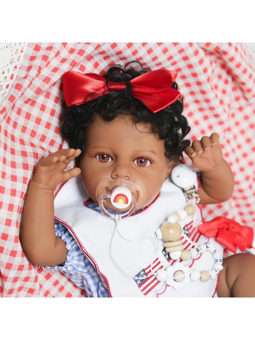 Realistic 18-Inch Reborn Baby Girl Doll, Lifelike African American Toy for Kids